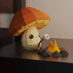 PDF مجسمه قارچ و کمپ و آتش (Mushroom and campfire)