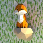 روباه روی صخره