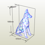 DXF سگ نشسته نژاد دوبرمن فلزی بهمراه نقشه ساخت