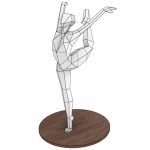 DXF مجسمه بالرین فلزی بهمراه نقشه ساخت